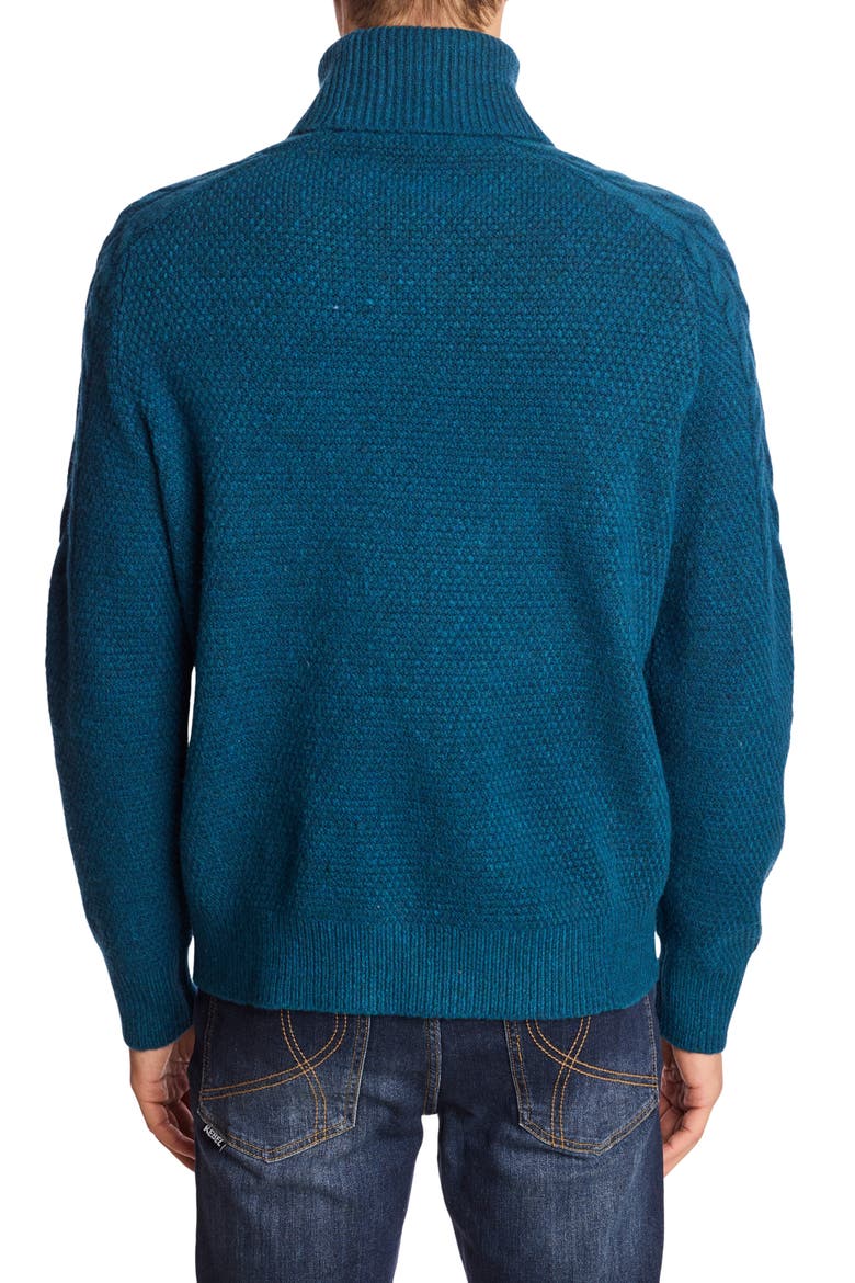 Cable Stitch Turtleneck Sweater, Alternate, color, BLUE WHISPER