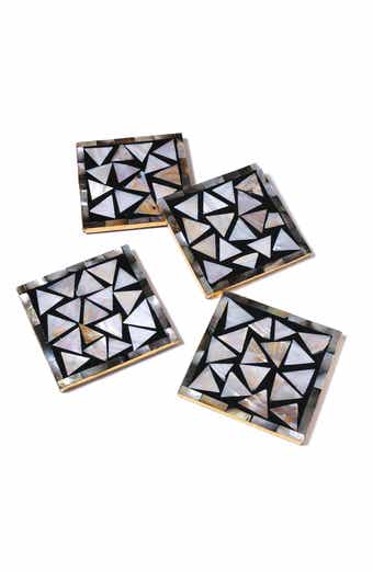 Tiramisu Set of 4 Mother of Pearl Resin Coasters