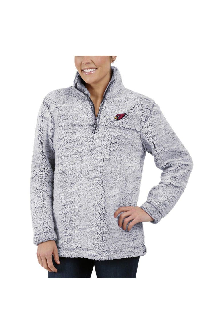Women's G-III 4Her by Carl Banks Gray Arizona Cardinals Sherpa Quarter-Zip Pullover Jacket, Alternate, color, Gray
