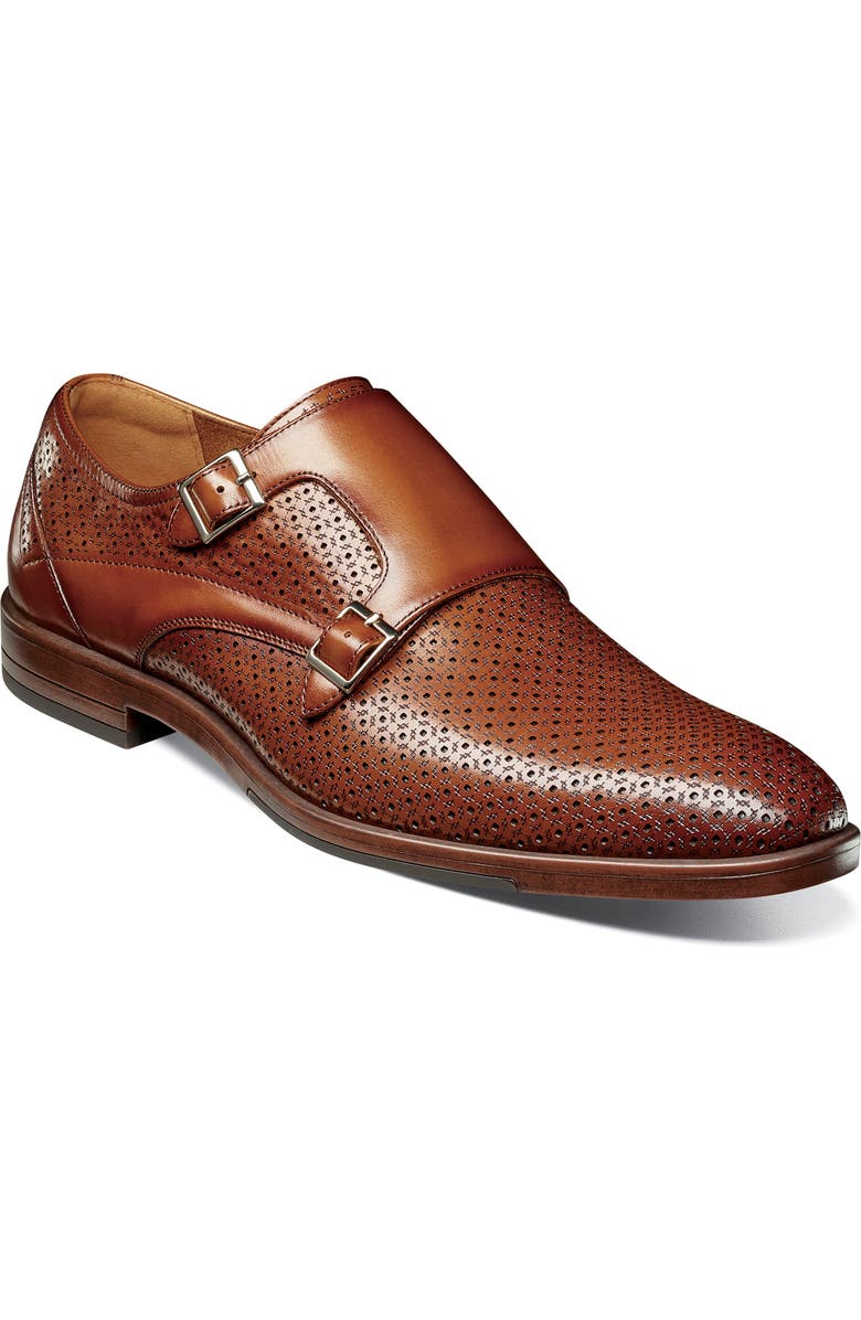 Stacy Adams Arthur Perforated Double Monk Strap Shoe, Main, color,