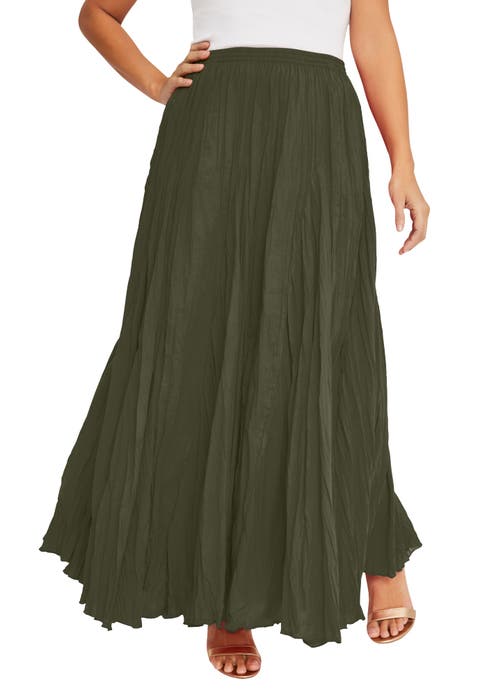 Flowing Crinkled Maxi Skirt (Petite Plus & Plus)