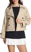 Avec Les Filles Double Breasted Crop Trench Coat
