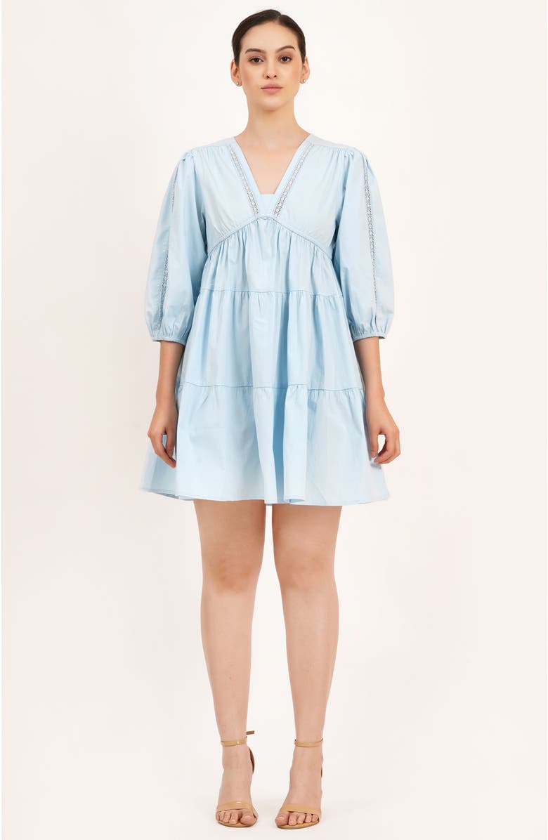 Leota Zariah Empire Waist Mini Dress, Alternate, color, Wispy Blue