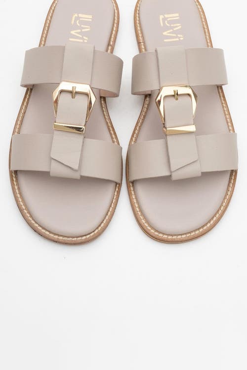 Forever & Always Shoes Sveta Leather Buckled Sandal In Sand
