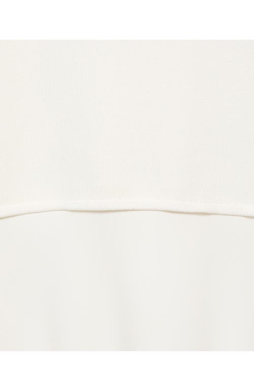 Mango Sleeveless Combined Maxi Dress In White