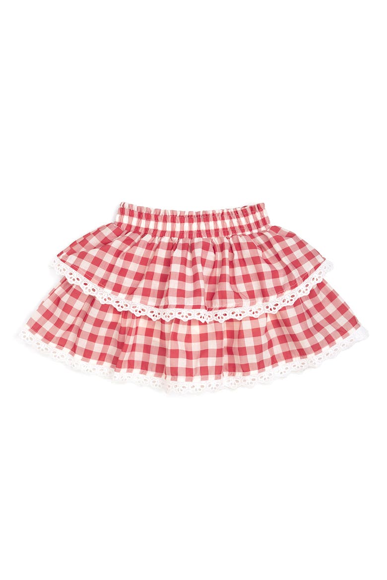 Red Gingham Skort, Main, color, Red