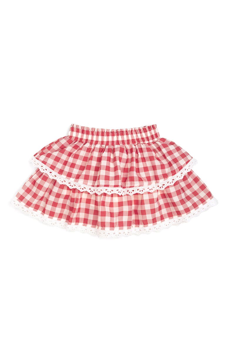Sweet Wink Red Gingham Skort, Main, color, Red