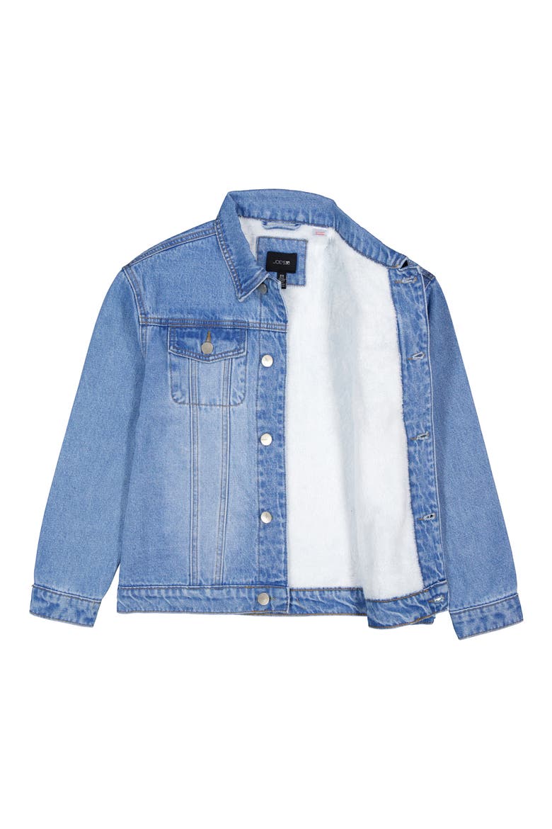 Kids' Lined Denim Trucker Jacket, Alternate, color, LIGHT WASH