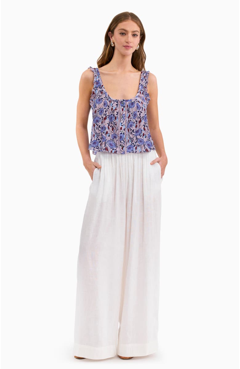 Rebecca Taylor Daphne Crinkle Tank, Main, color, Iris Multi