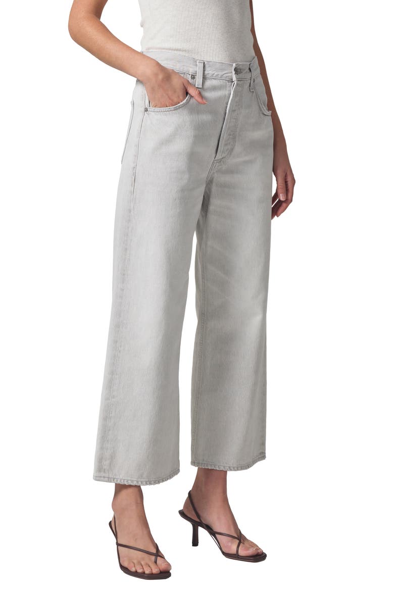 Gaucho High Waist Wide Leg Organic Cotton Jeans, Alternate, color, COMET
