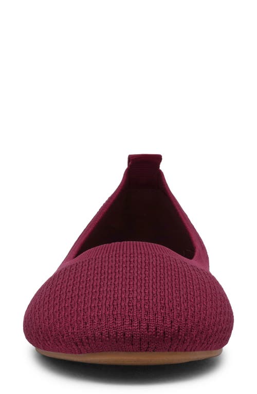Anne Klein Joyy Knit Ballet Flat In Burgundy