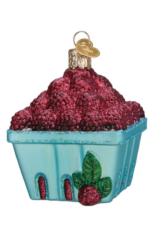 Old World Christmas Carton Of Raspberries Glass Ornament In Blue