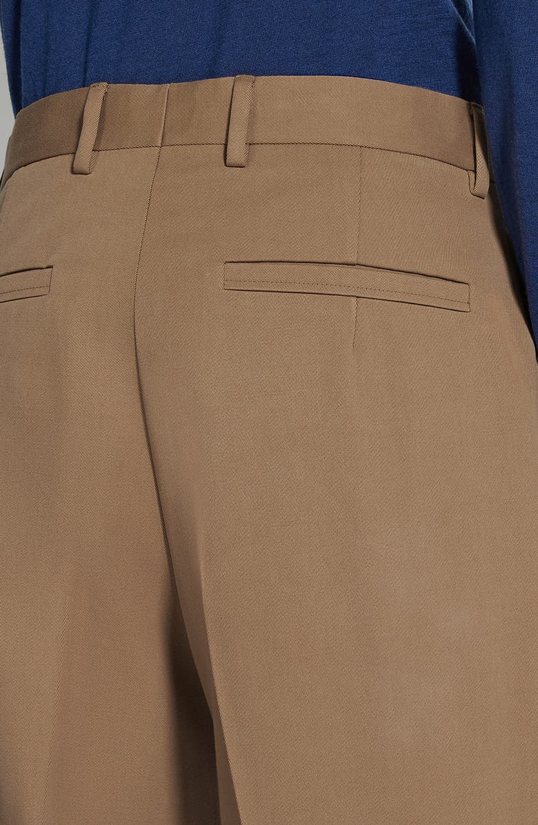 ZEGNA Pleat Front Cotton & Wool Trousers, Alternate, color, 