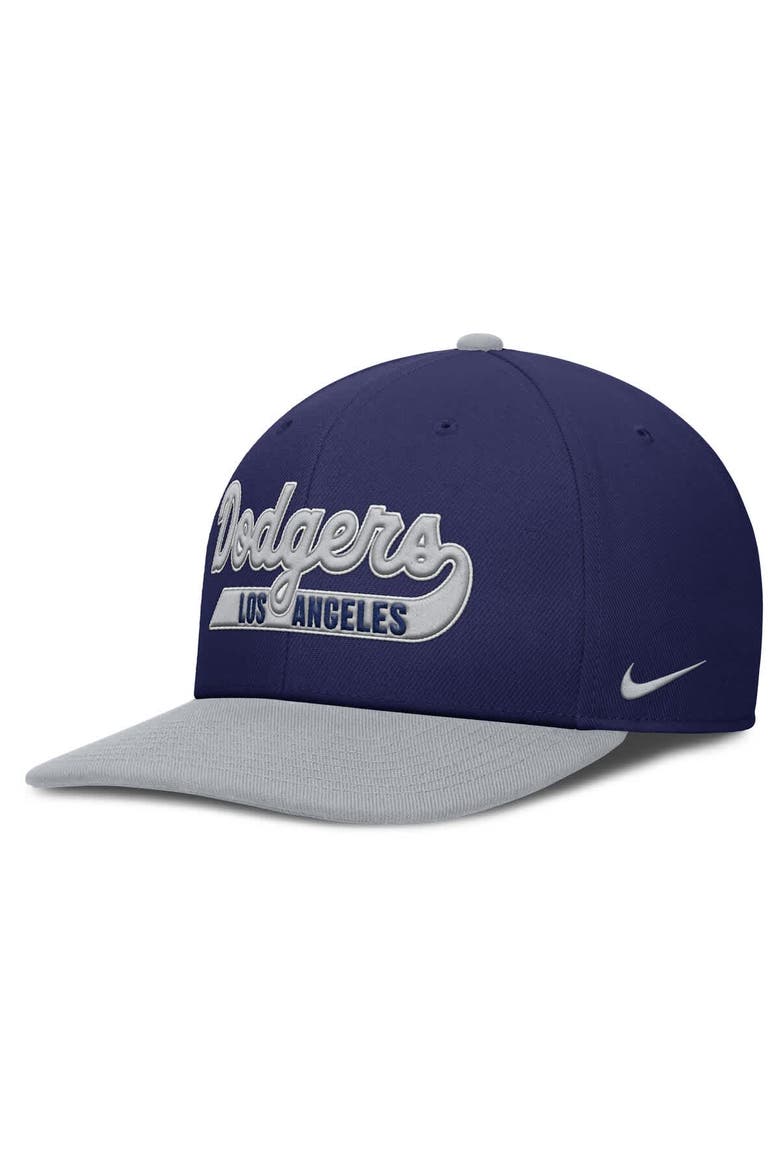 Men's Nike Navy/Gray Los Angeles Dodgers Pro Performance Snapback Hat, Alternate, color, Navy