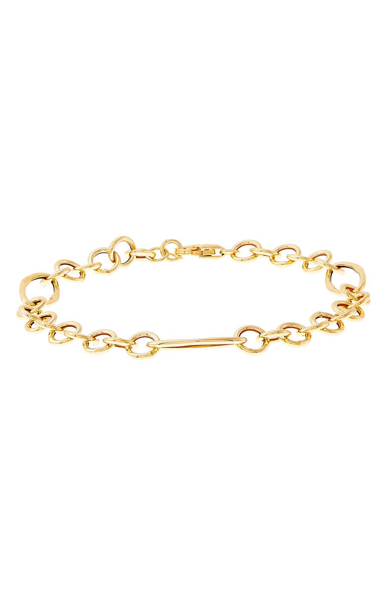 Frankie & Zoe 14K Yellow Gold Oval Station Chain Bracelet, Main, color, Yellow Gold