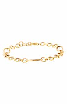 Frankie & Zoe 14K Yellow Gold Oval Station Chain Bracelet