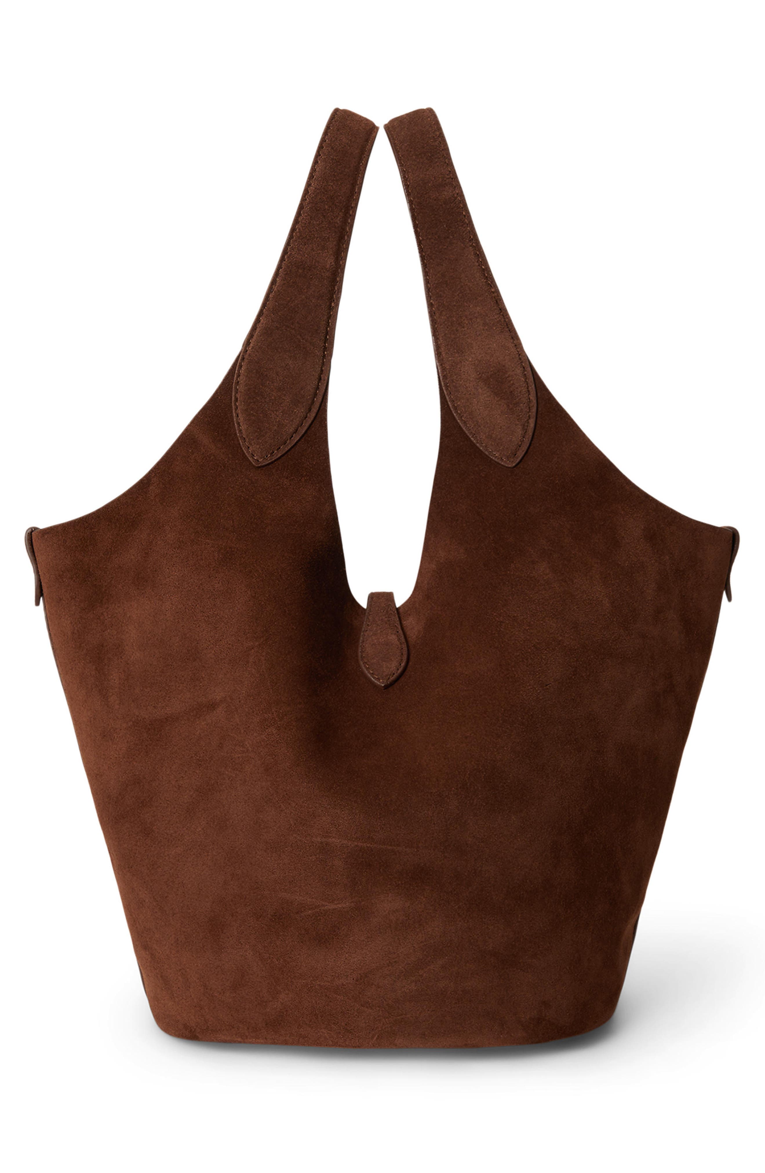 Medium Polo Play Suede Crossbody Tote, Alternate, color, BROWN