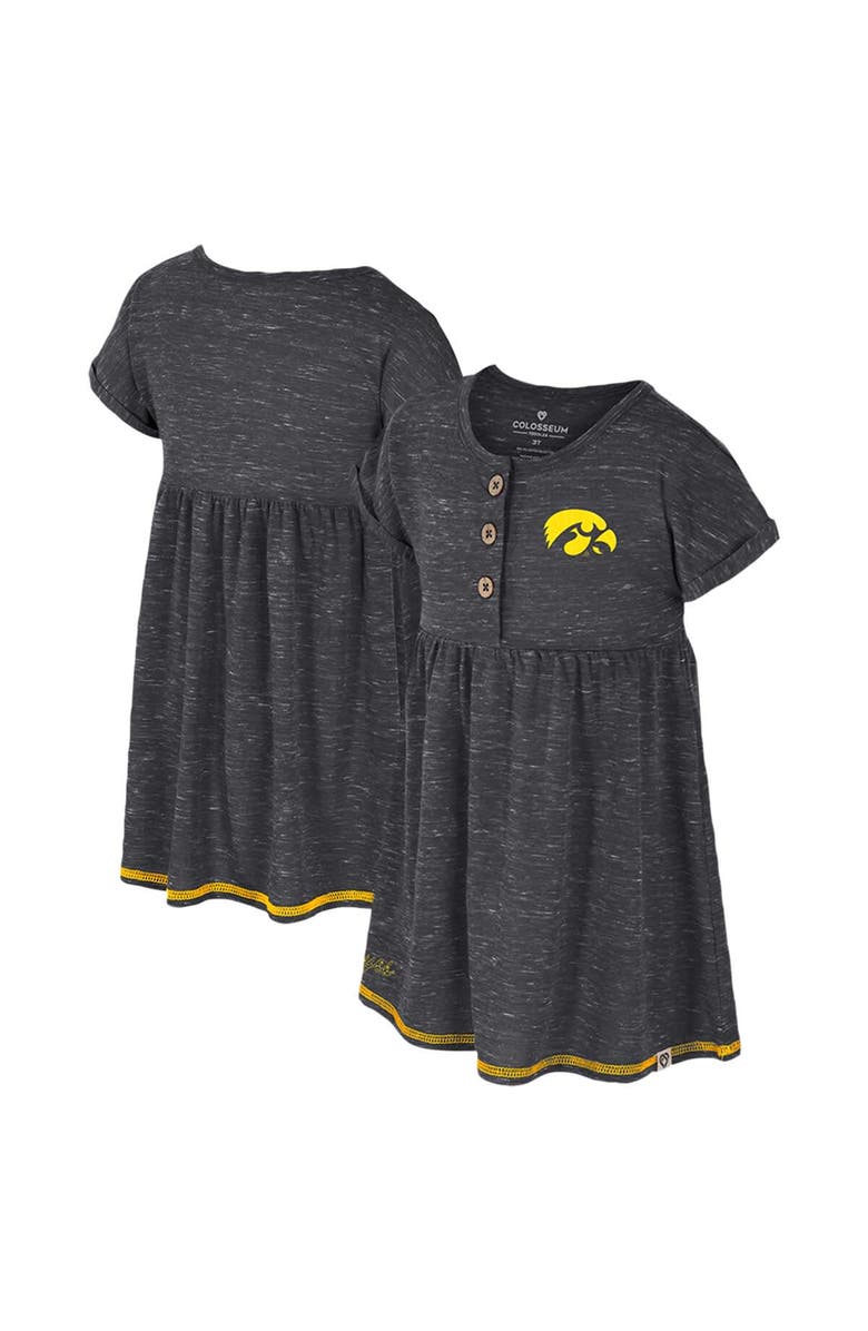 COLOSSEUM Girls Toddler Colosseum Black Iowa Hawkeyes Fleet Dress, Main, color, Black