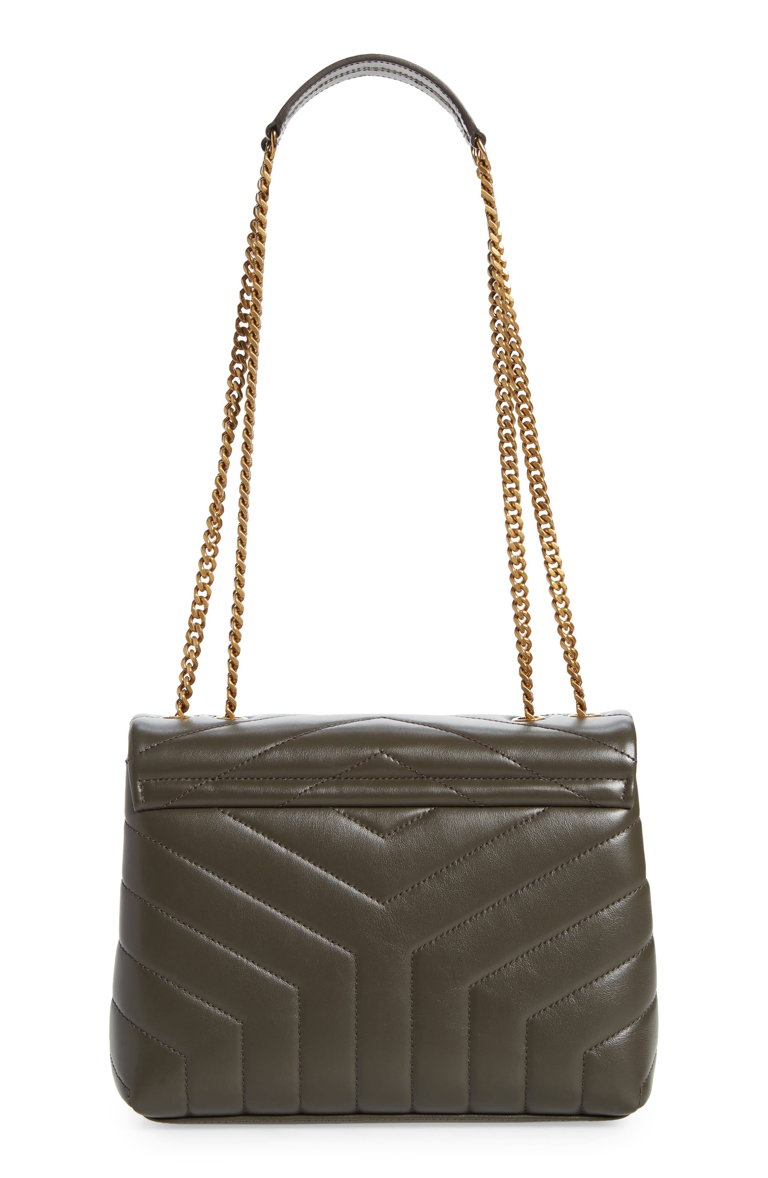 Saint Laurent Small Loulou Chain Leather Shoulder Bag, Alternate, color, 