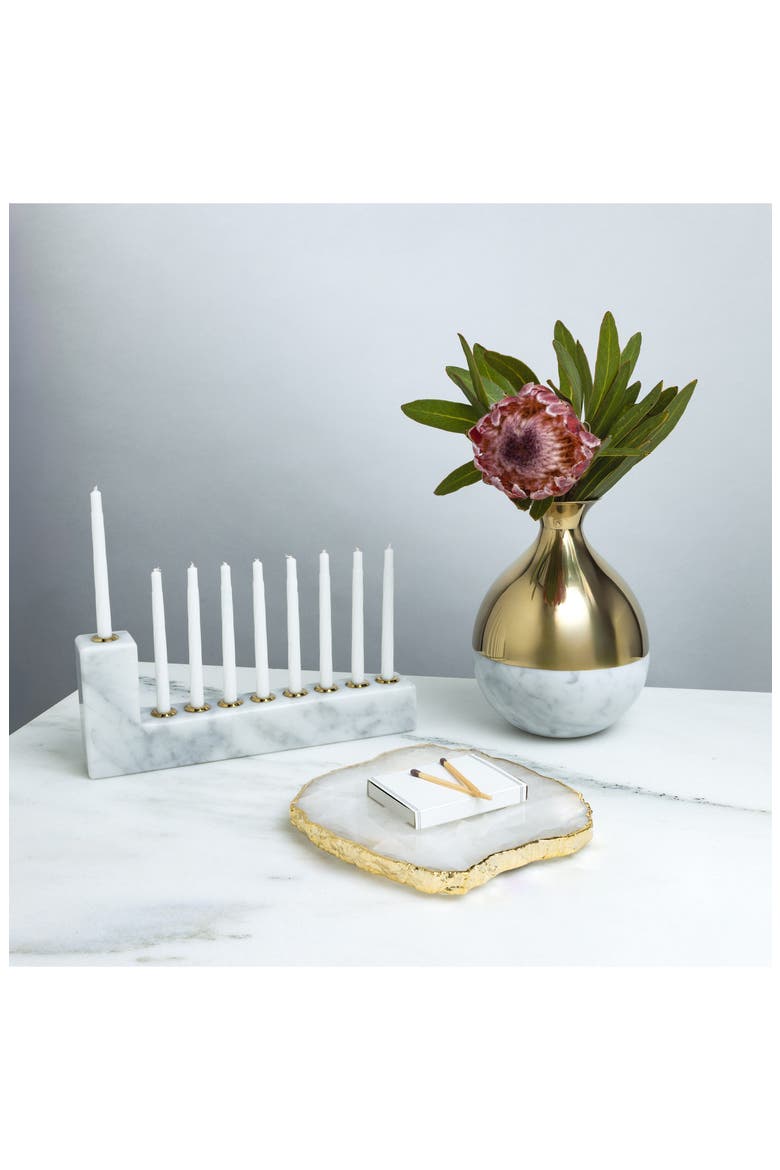Brillante Marble Menorah, Alternate, color, WHITE & SILVER