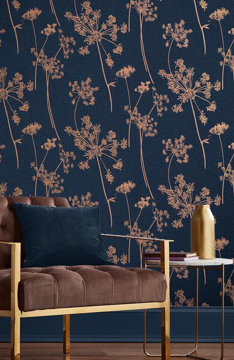 GRAHAM AND BROWN Anthriscus Dusk Removable Wallpaper, Alternate, color, 