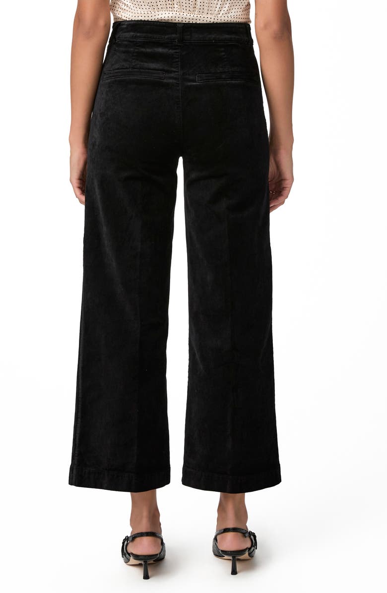 PAIGE Anessa High Waist Ankle Wide Leg Velvet Pants, Alternate, color, Black Overdye