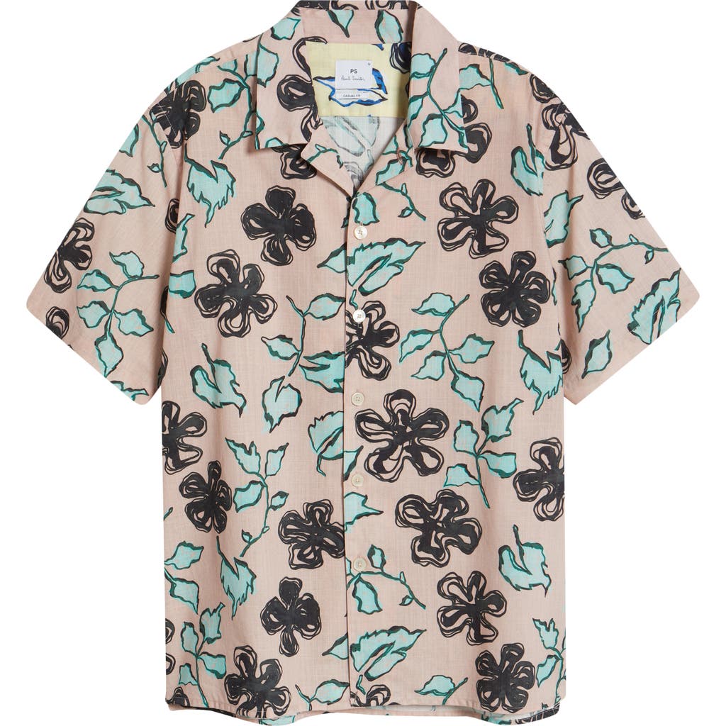Shop Paul Smith Casual Fit Floral Button-up Shirt In Pink