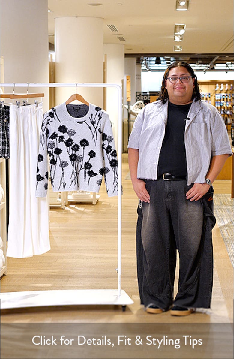 Floral Jacquard Crewneck Sweater, sales video thumbnail