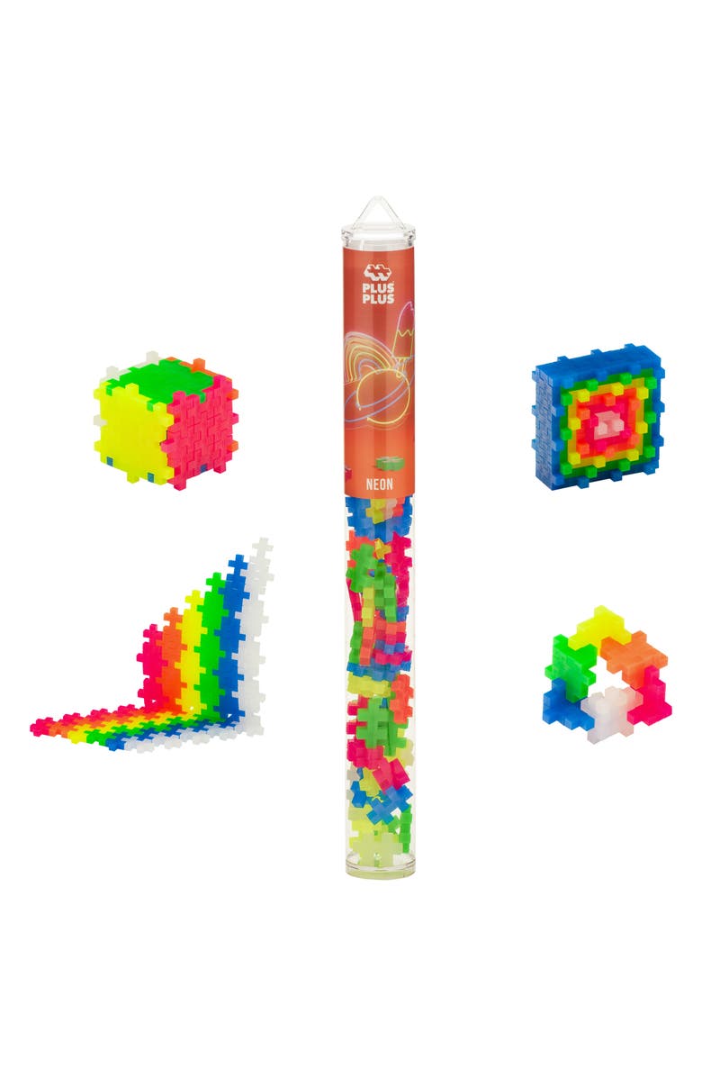 Plus-Plus USA Neon Mix 70-Piece Tube Building Set, Alternate, color, Neon