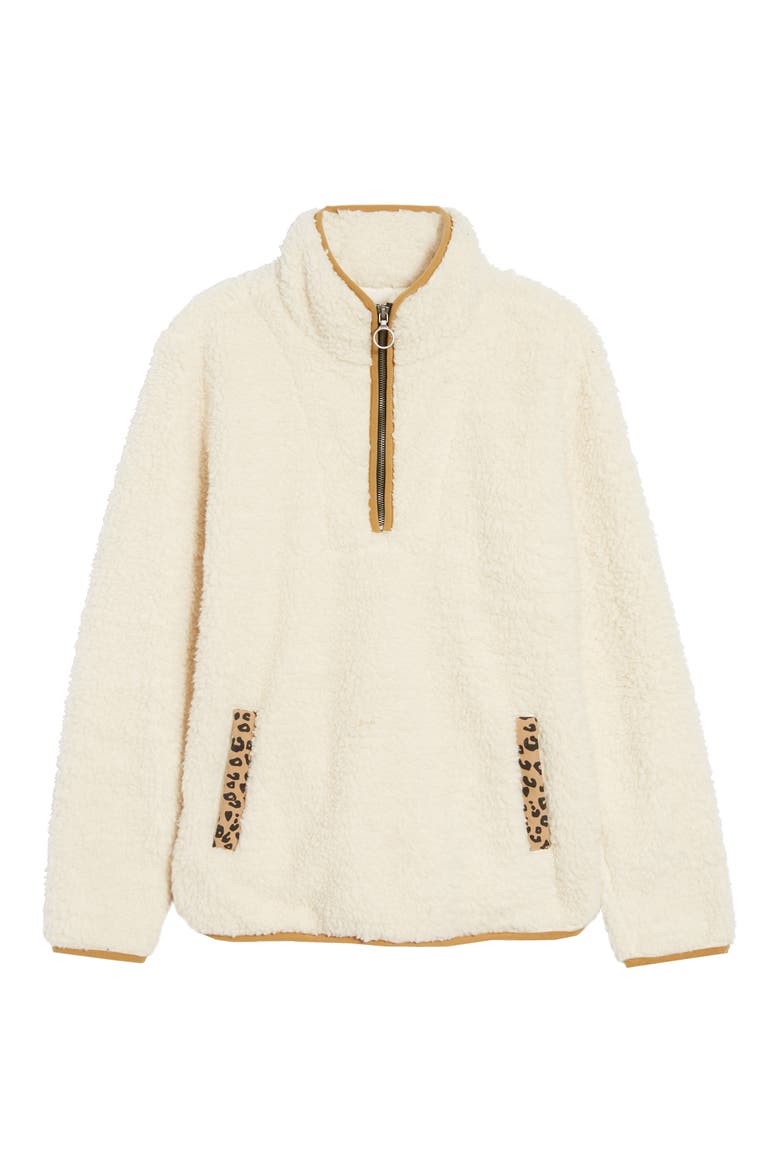 Wubby Fleece Pullover, Alternate, color, IVORY/ LEOPARD