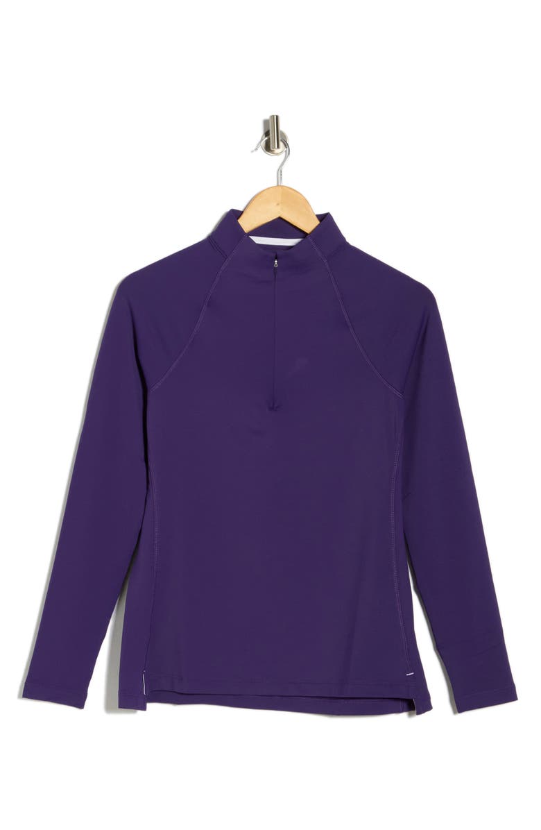 Peter Millar Perth Raglan Sleeve Quarter Zip Pullover, Alternate, color, Purple