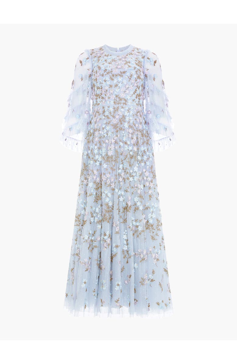 Needle & Thread Everett Bloom Round Neck Maxi Dress, Alternate, color, Dusk Blue/Multi