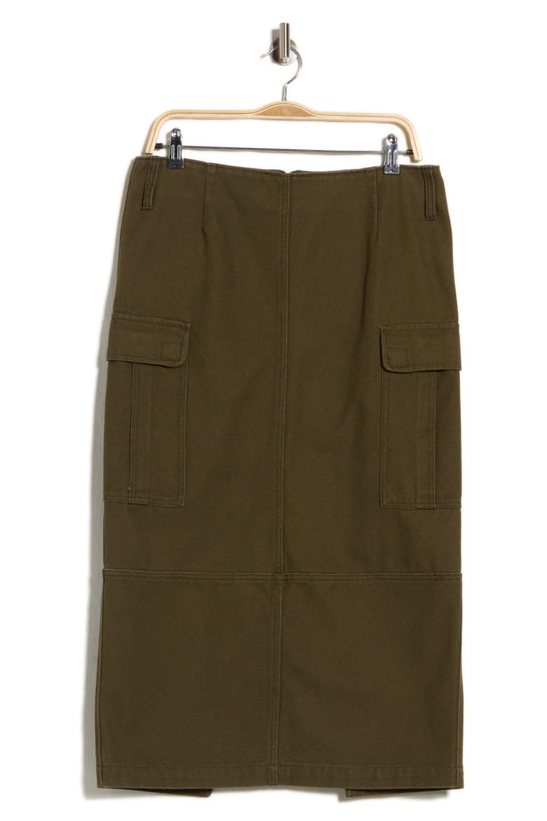 Slim Cargo Canvas Skirt, Main, color, KELP