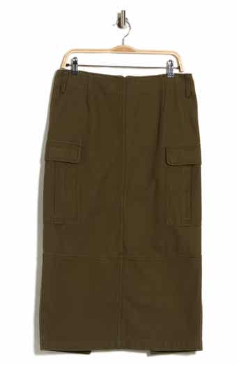 Slim Cargo Canvas Skirt