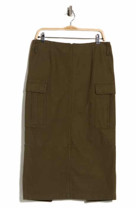 Slim Cargo Canvas Skirt