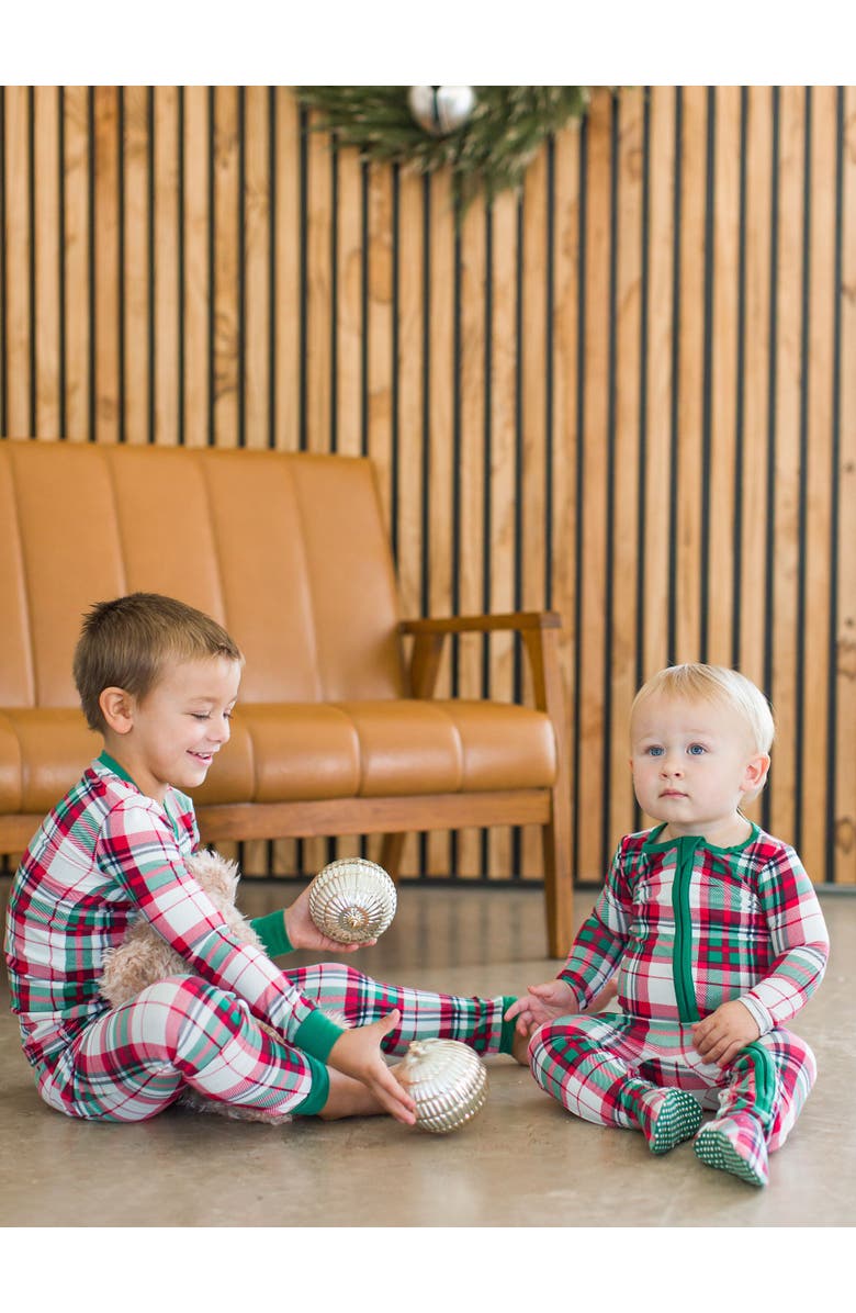 RuggedButts Modal Blend Boys Long Sleeve Pajama Set, Alternate, color, Dashing Dreams Plaid