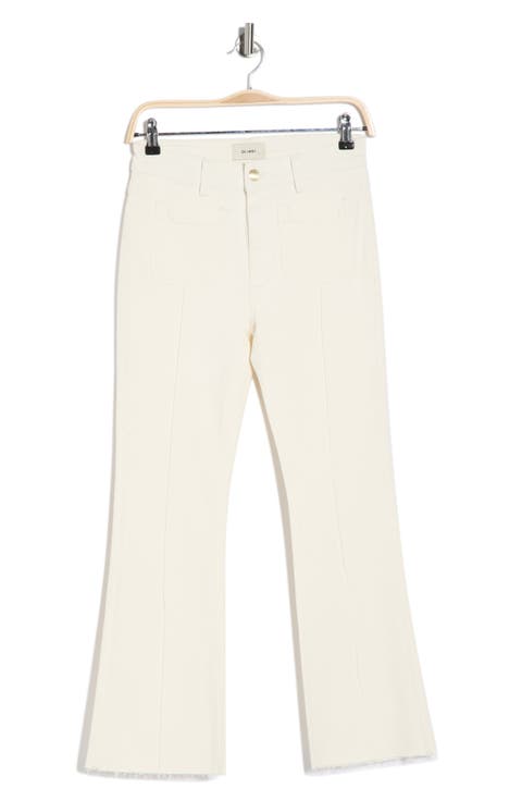 Bridget Crop Bootcut Jeans (Eggshell Pintuck)