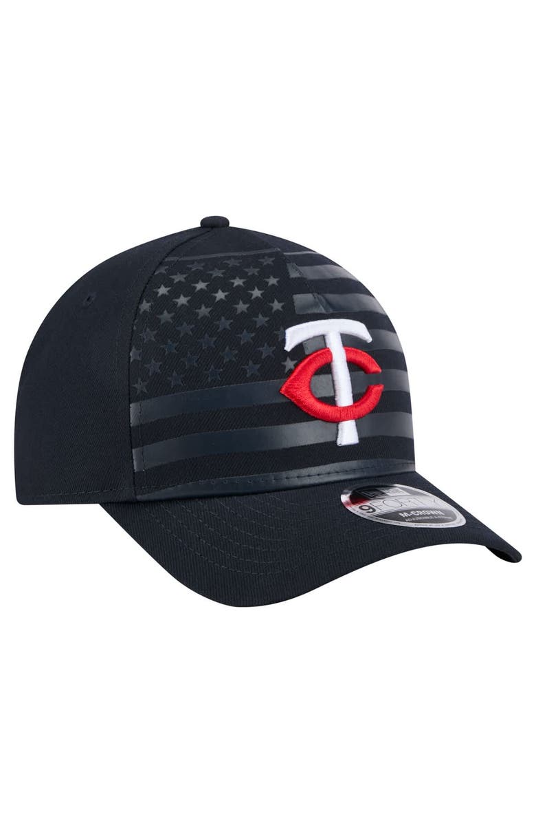 New Era Men's New Era Navy Minnesota Twins American Flag 9FORTY M-Crown A-Frame Adjustable Hat, Alternate, color, 