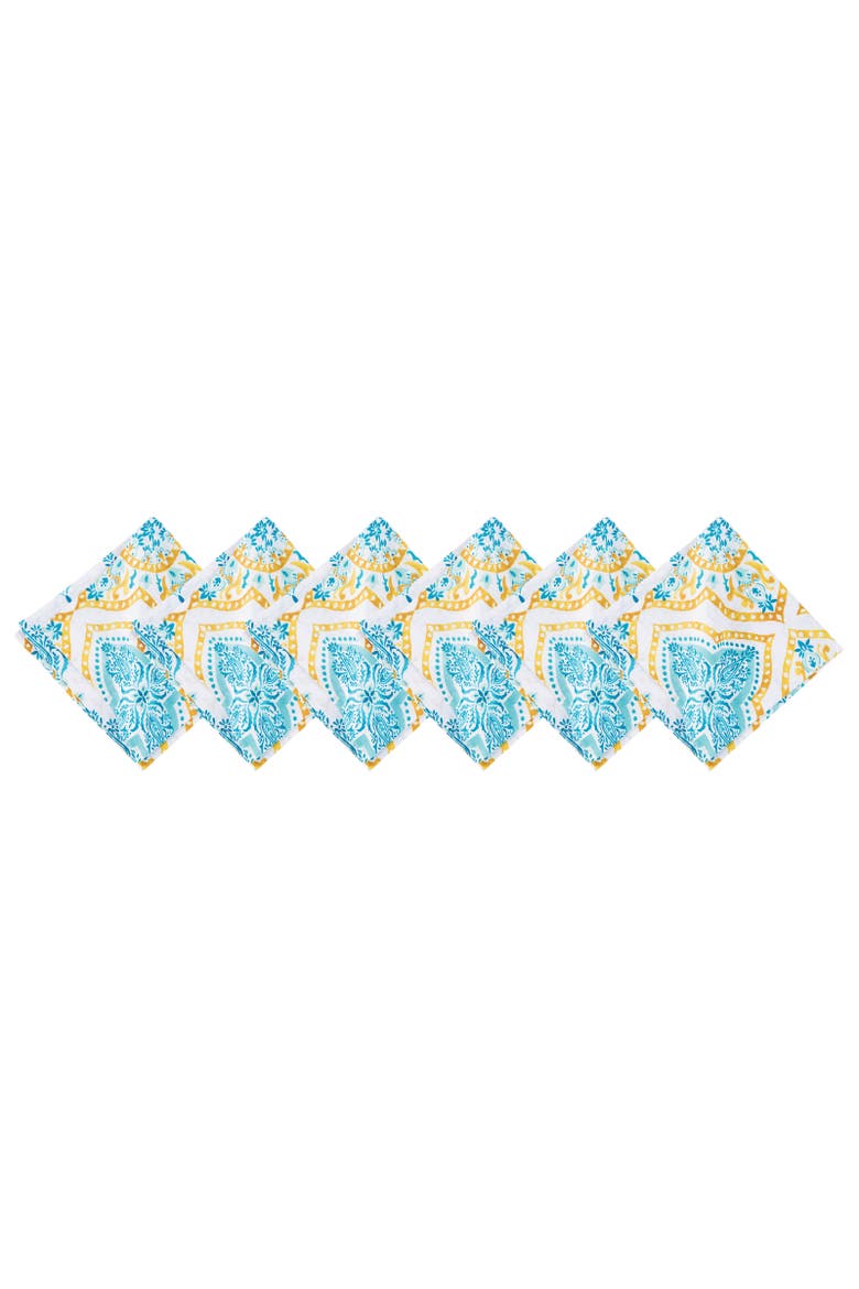 Terrace Medallion Napkin Set of 6, Main, color, Blue