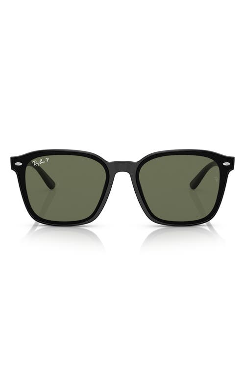 Ray Ban Ray-ban 66mm Polarized Oversize Square Sunglasses In Black
