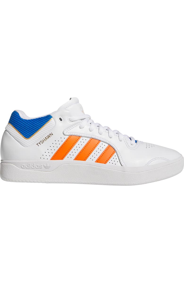 adidas Tyshawn Skateboarding Sneaker, Alternate, color, White/ Orange/ Blue Bird
