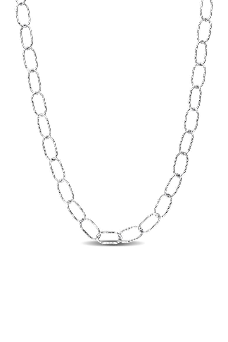 Twisted Rolo Chain Necklace, Main, color, SILVER