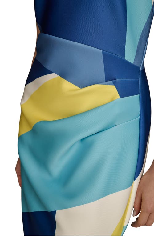 Donna Karan New York Colorblock Satin Midi Dress In Cosmos Multi