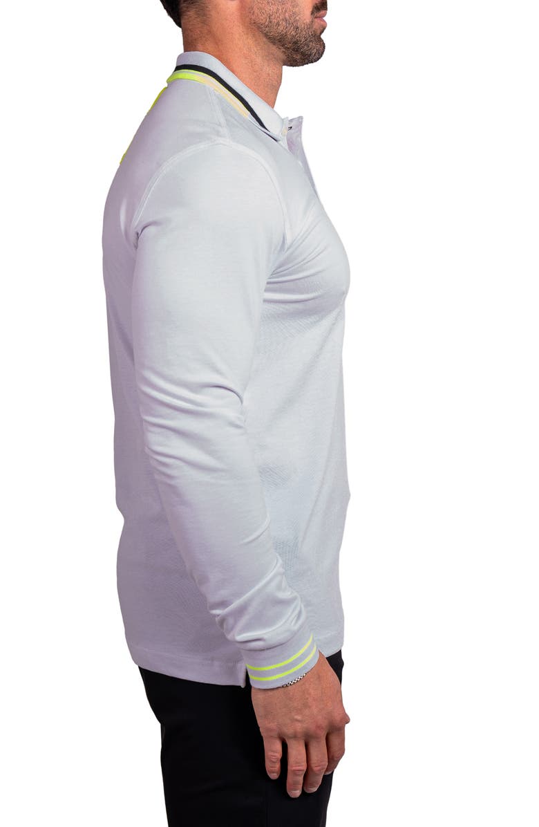 Maceoo Ascension 0082 Tipped Long Sleeve Polo, Alternate, color, White