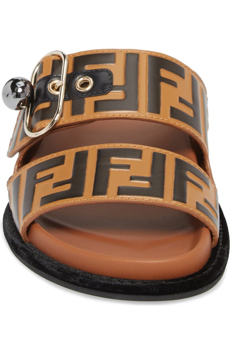 Fendi Pearland Logo Slide Sandal, Alternate, color,