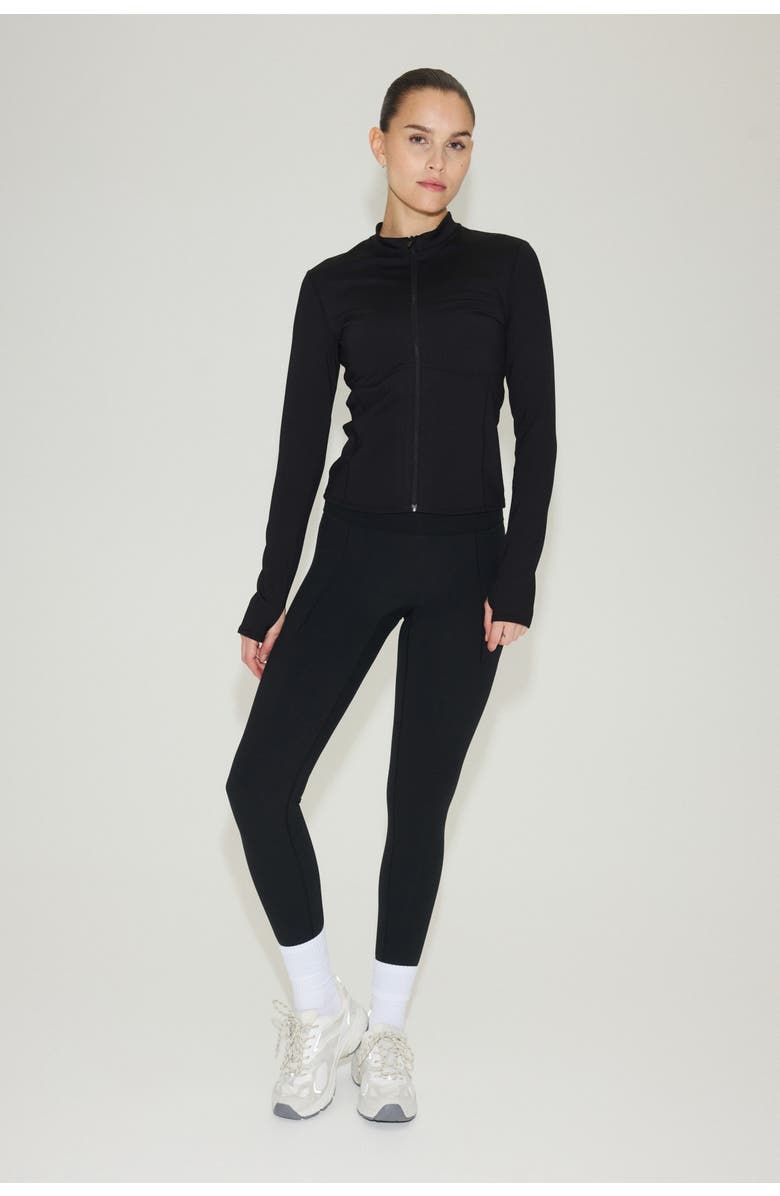 H&M Warming Zip-through Sports Jacket With Drymove, Alternate, color, Black