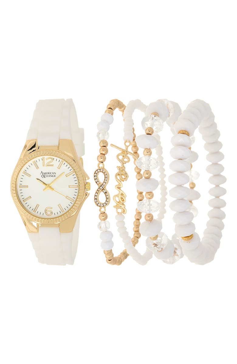 AMERICAN EXCHANGE Silicone Strap Watch, 36mm, Main, color, 