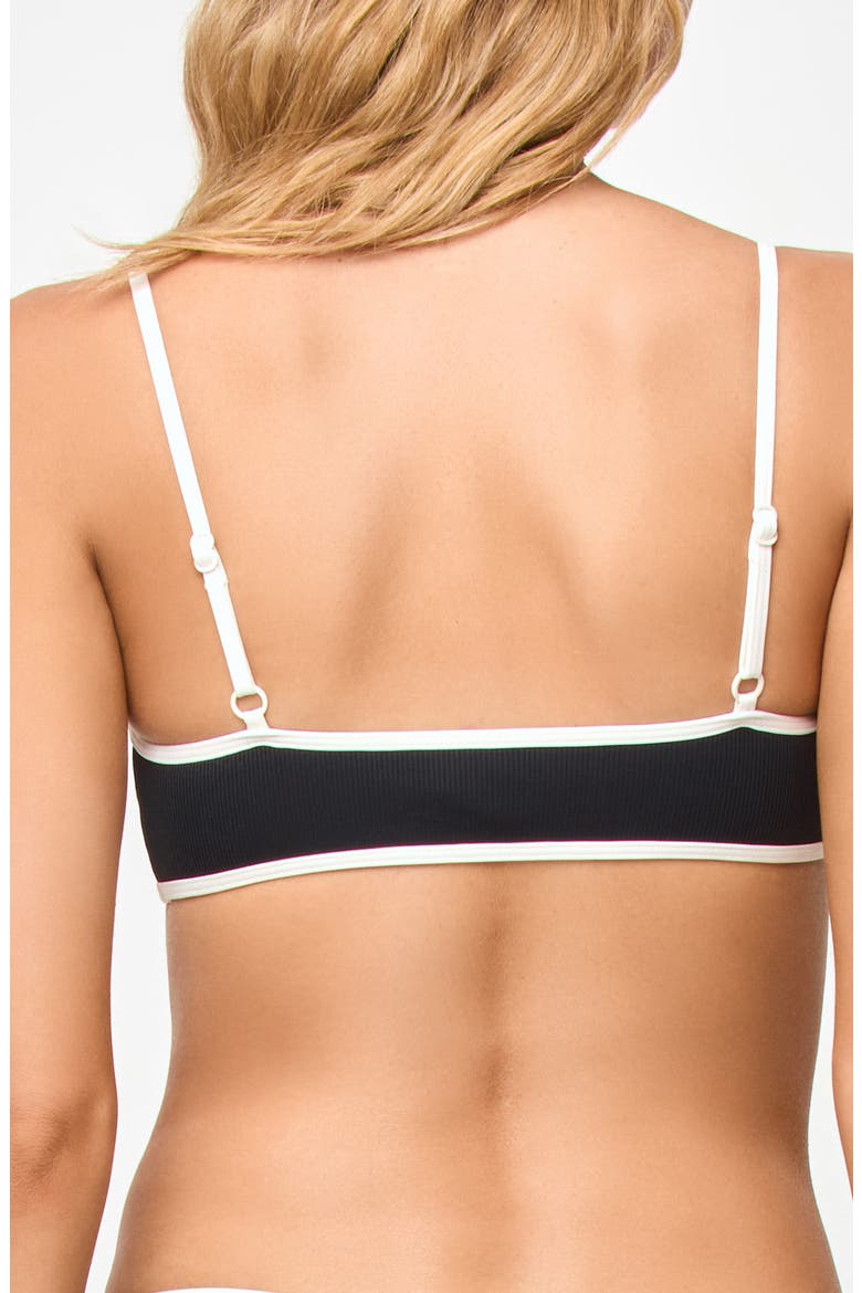 Clark Moderate Coverage Bikini Top, Alternate, color, BLACK/ CREAM