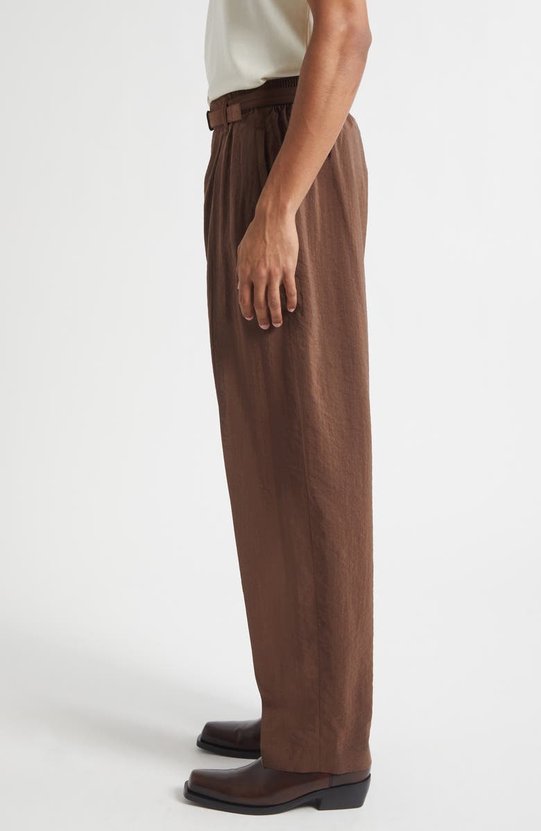 Lemaire Belted Relaxed Silk Blend Pants, Alternate, color, Brunette