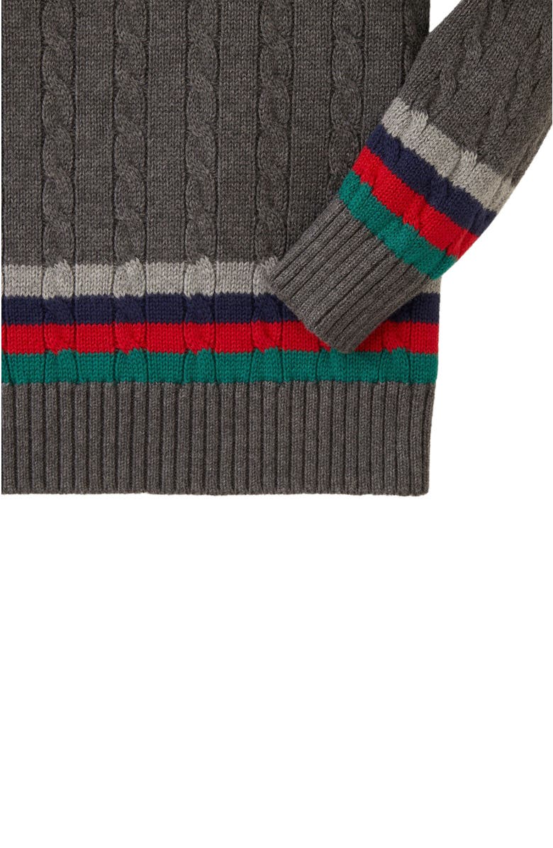 Hope & Henry Boys' V-Neck Cable Sweater, Kids, Alternate, color, Grey